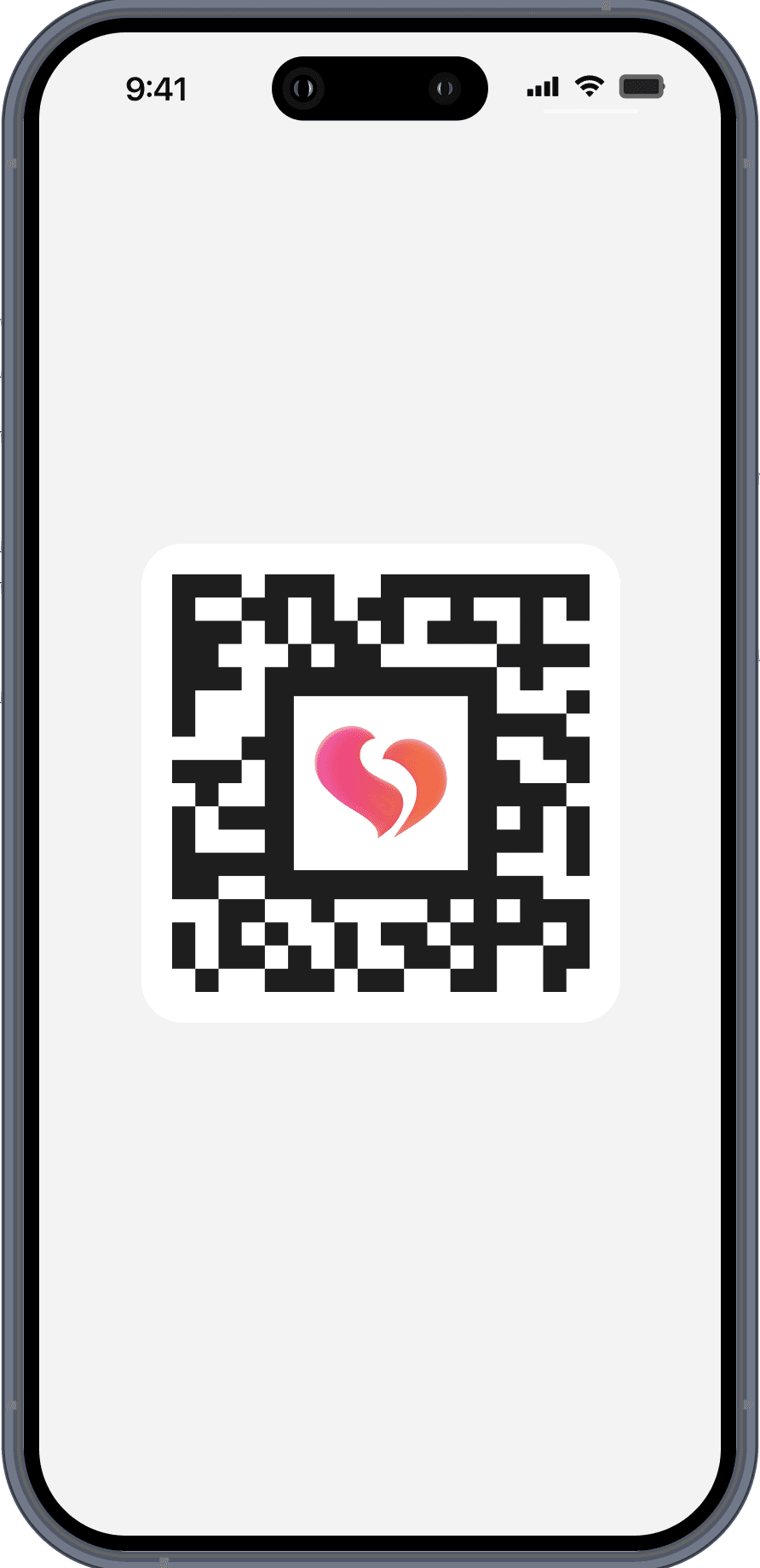 SereNa app showing an offer QR code